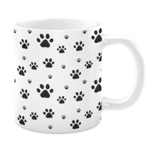 Black Paw Print Pattern 11oz Mug