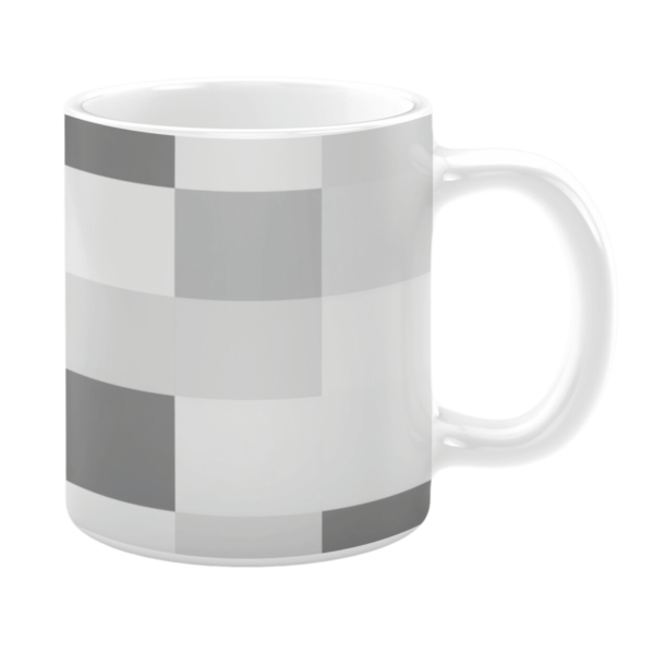 White on Grey Pixel 11oz Mug