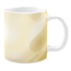 White 11oz ceramic mug featuring a minimalist design with soft beige and cream gradient patterns, creating a smooth and understated look.