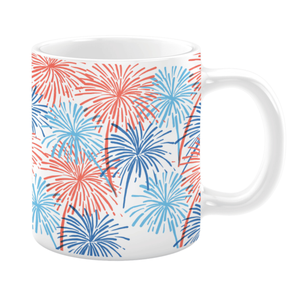 Red and Blue Fireworks 11oz Mug