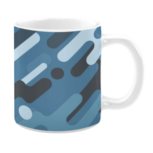 Blue and White Digital Camo 11oz Mug