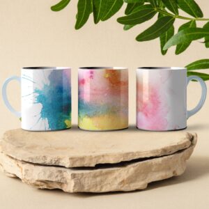 water color splash coffee mug design