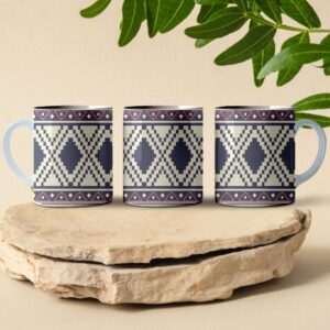 classic quilt pattern coffee mug design