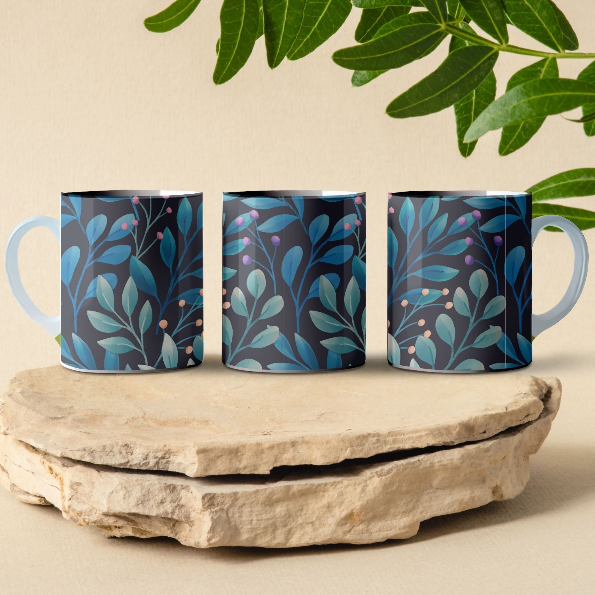 deep blue ivy coffee mug design