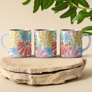 floral pattern coffee mug design