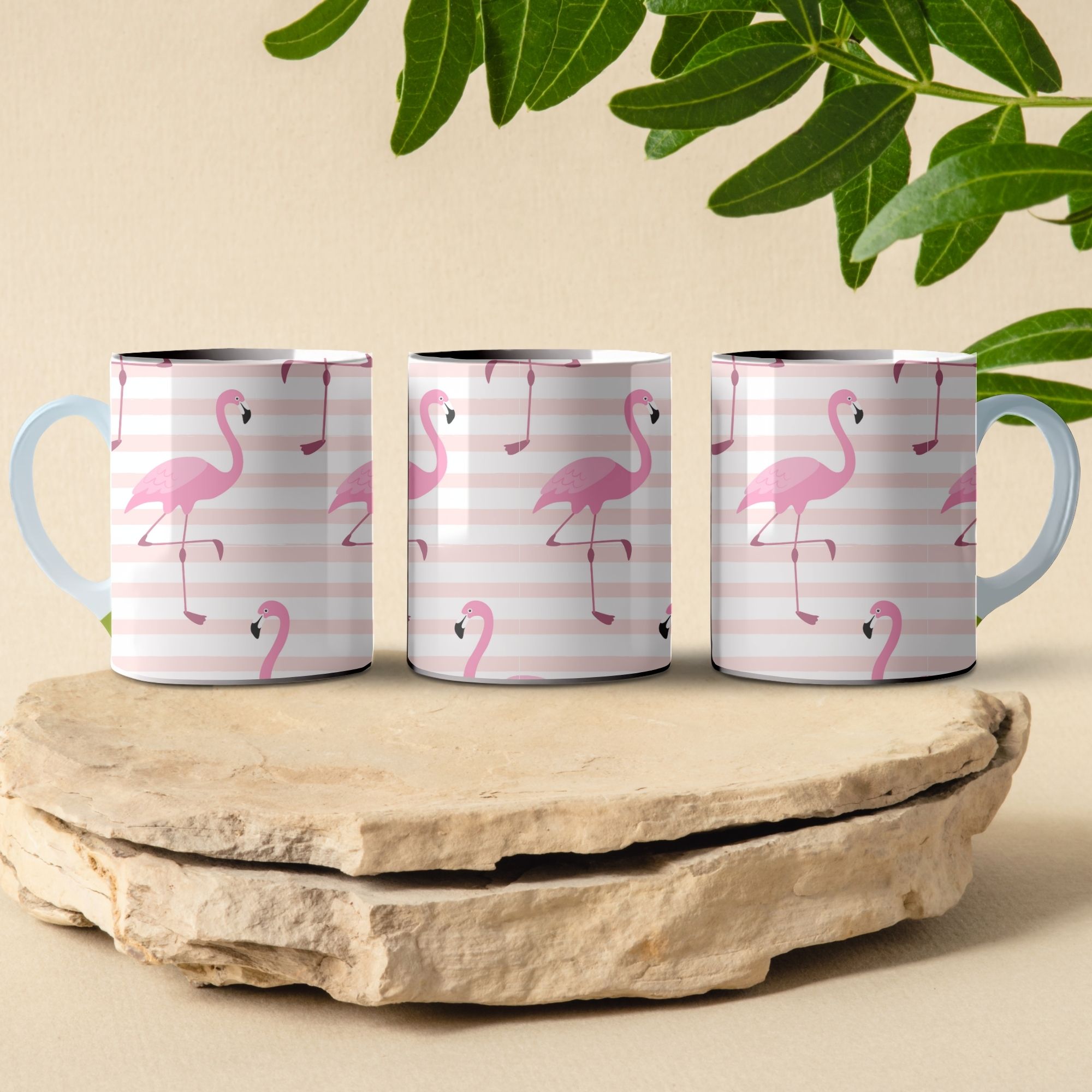 flamingo pattern pink coffee mug design