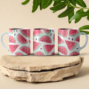 watermelon slice pattern coffee mug design