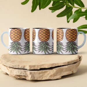 upside down pineapple coffee mug design