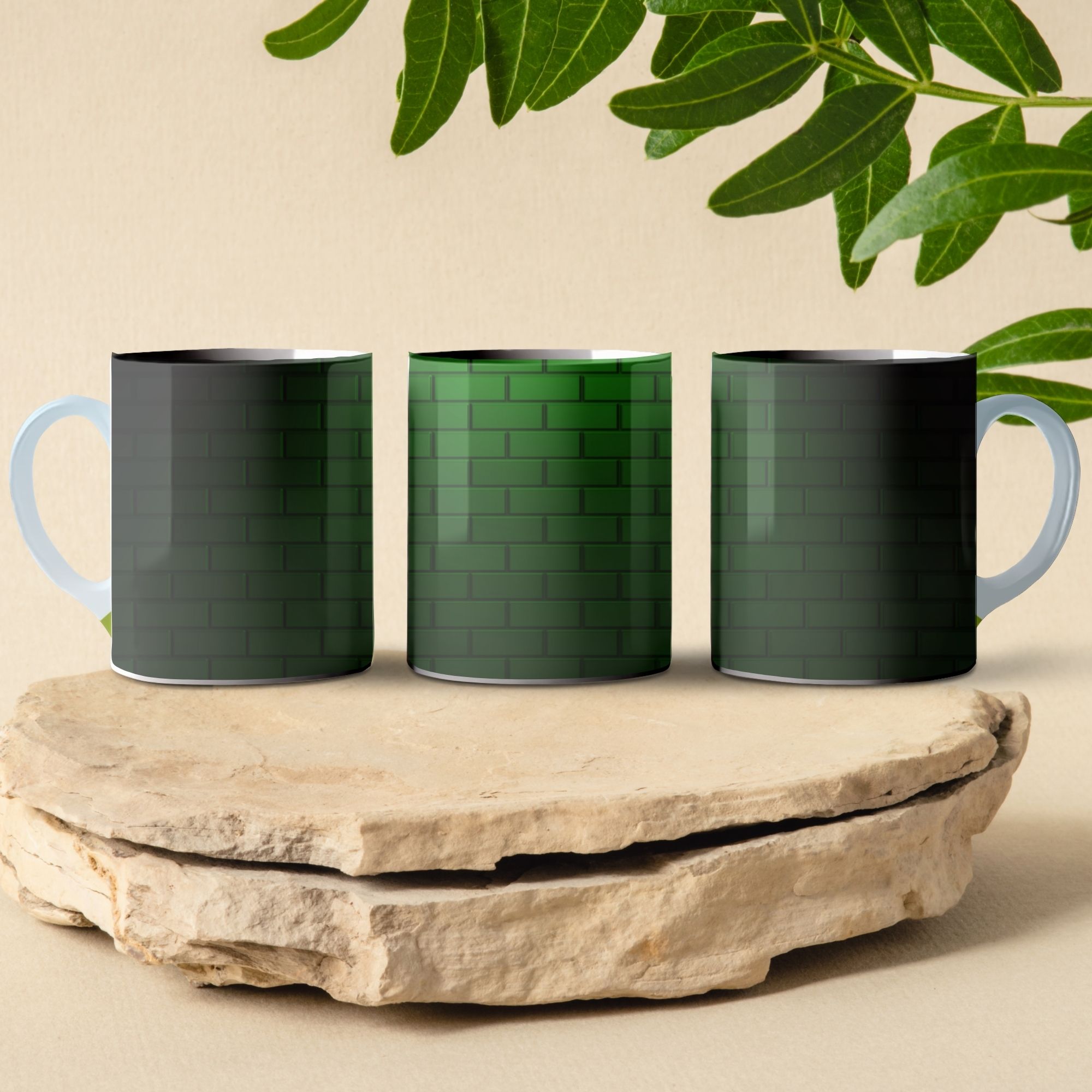 brick wall coffee mug design