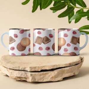 raspberry shortcake pattern coffee mug design