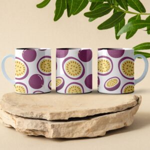plum apricot pattern purple coffee mug design