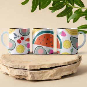 fruits pattern coffee mug design