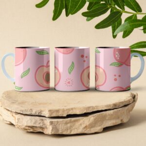 pink apricot coffee mug design