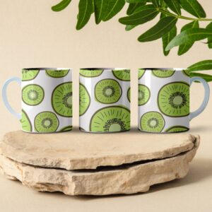 kiwi pattern coffee mug design