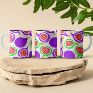 fig pattern pastel colors coffee mug design