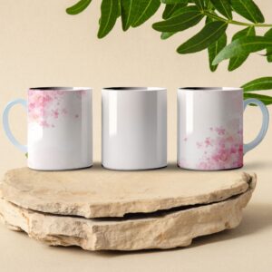 pink flower patch coffee mug design