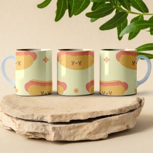 hot dog pattern coffee mug design