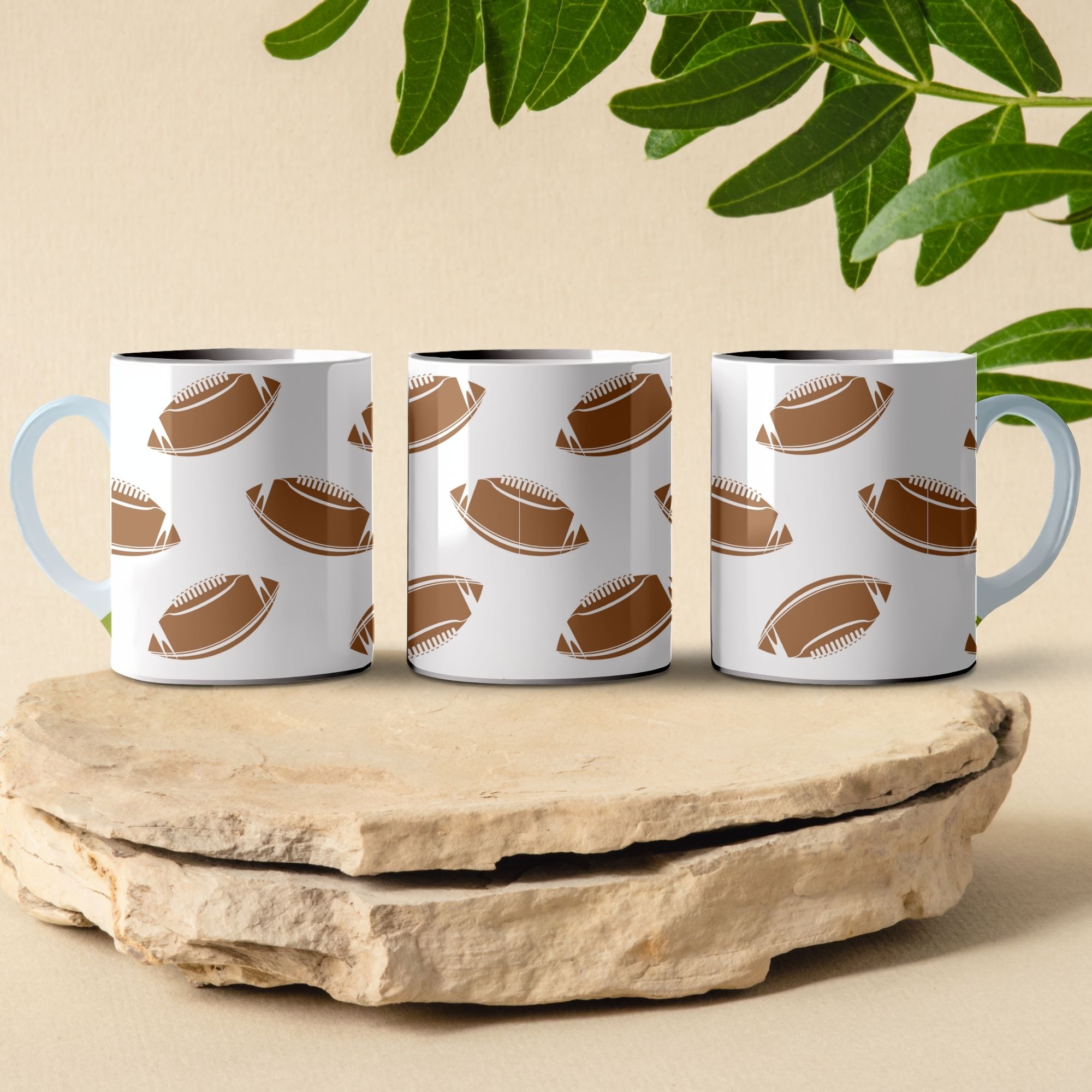 football pattern coffee mug design