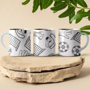 soccer pattern coffee mug design