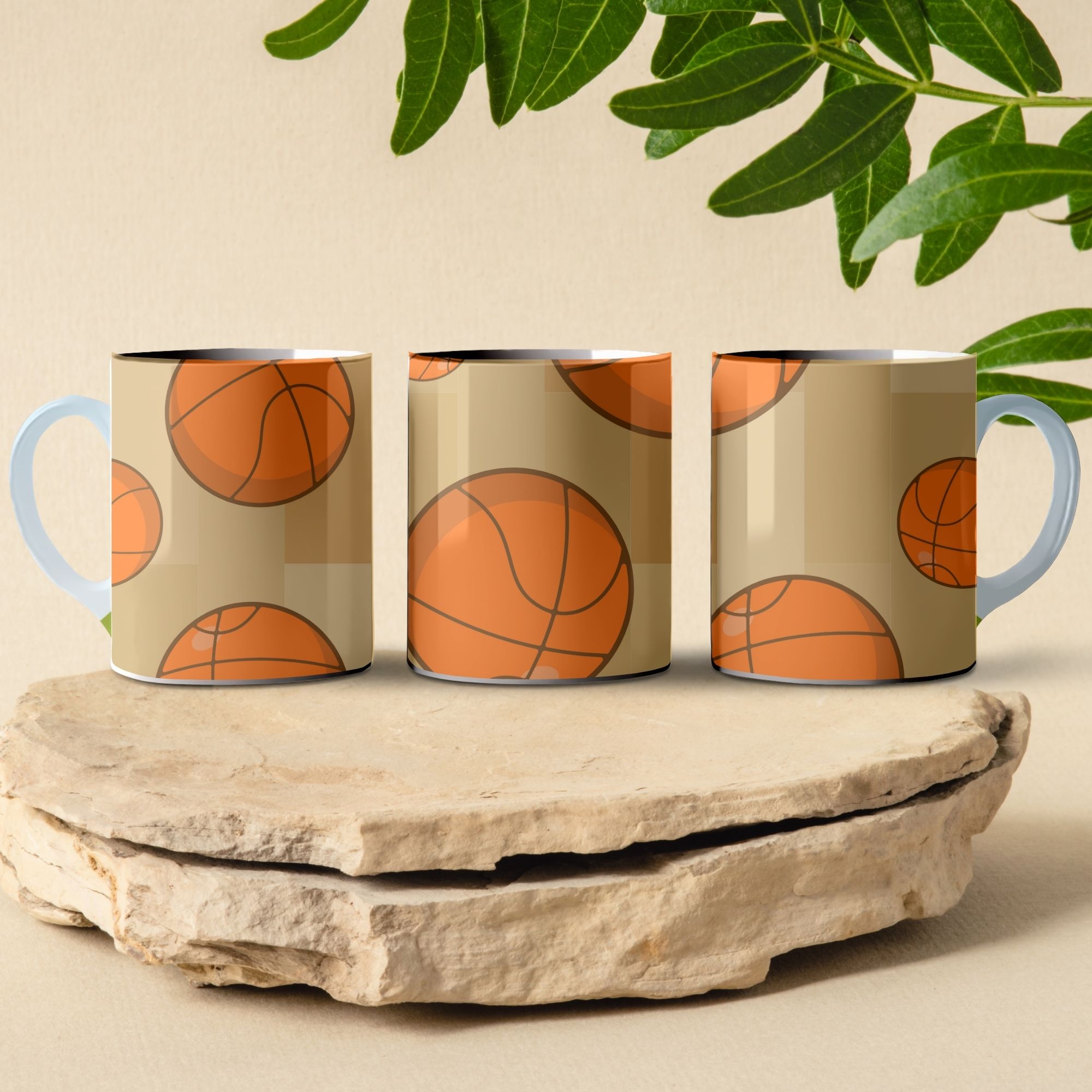 basketball pattern coffee mug design