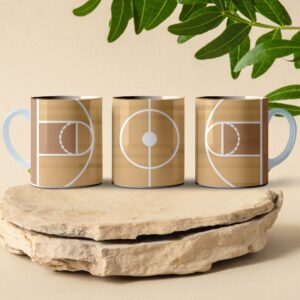 full court basketball coffee mug design