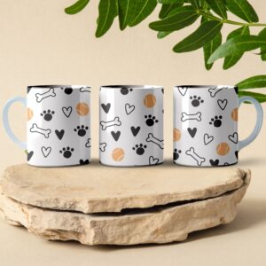 dog bone pattern coffee mug design