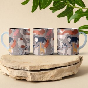 cat breed pattern coffee mug design