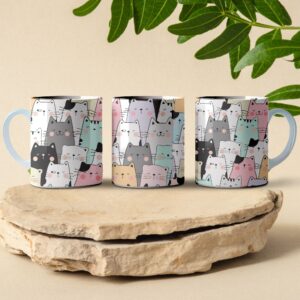cat pattern full wrap coffee mug design