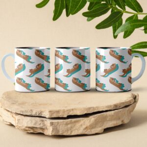 otter pattern coffee mug design