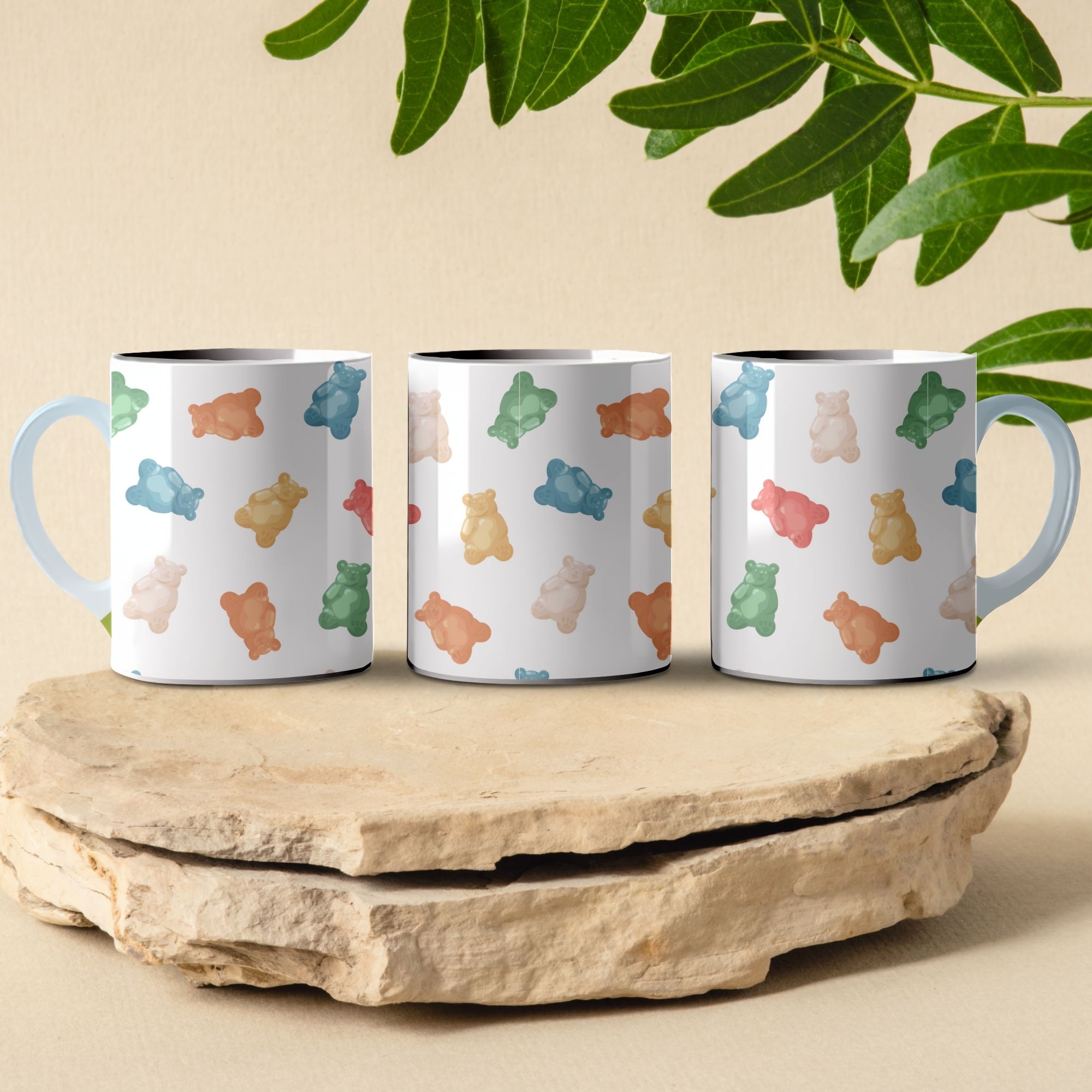 gummy bear pattern coffee mug design