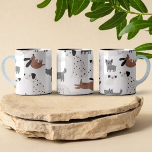 dog breed pattern coffee mug design