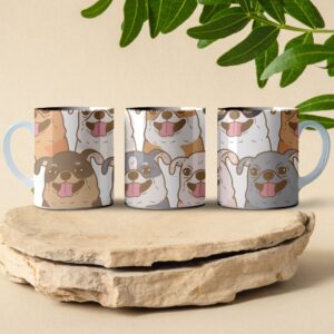 smiling dog pattern coffee mug design