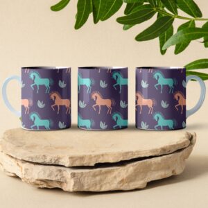 horse pattern coffee mug design