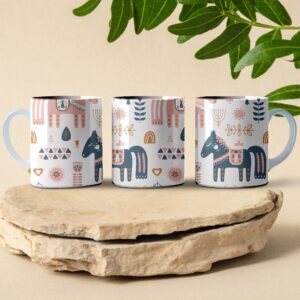 cute horse pastel color coffee mug design