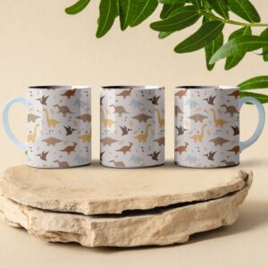 dinosaur pattern coffee mug design