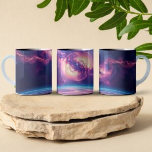 swirling universe coffee mug design