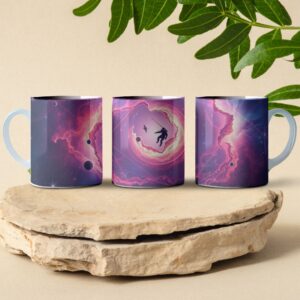 astronaut in space coffee mug design