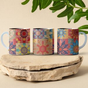 contemporary patchwork coffee mug design