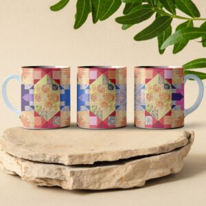 oriental patchwork coffee mug design