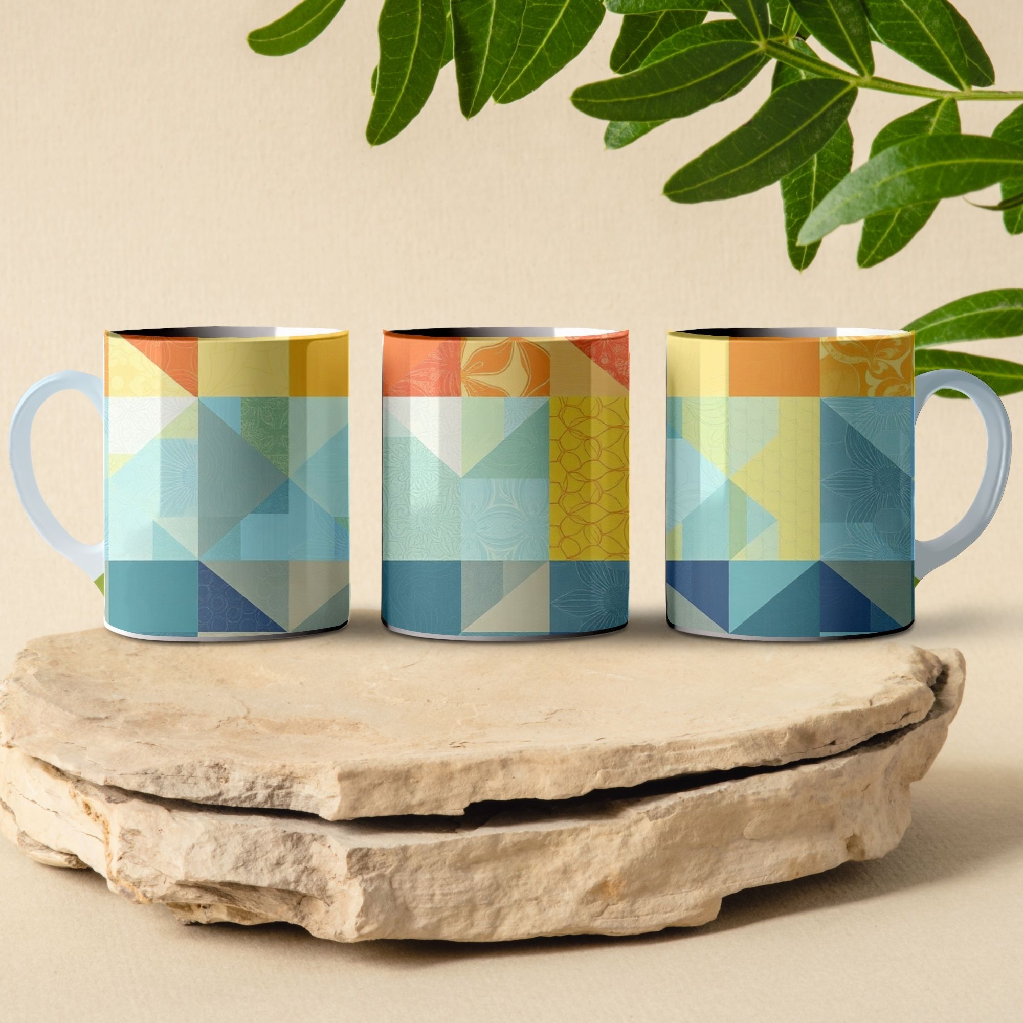 color geometry coffee mug design