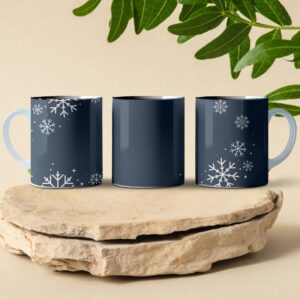 frosted winter themed coffee mug design