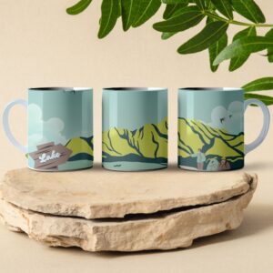 scenic mountain range coffee mug design