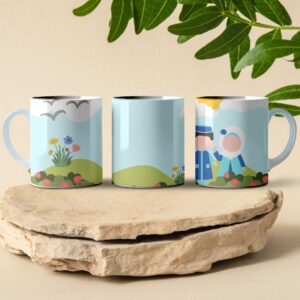 couple on scenic hike coffee mug design