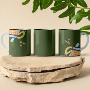 green pattern mug