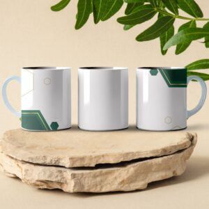 green digital pattern coffee mug design