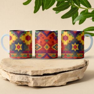 desert patchwork coffee mug design