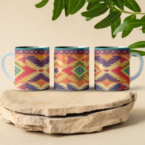 native american desert patchwork coffee mug design quilt pattern