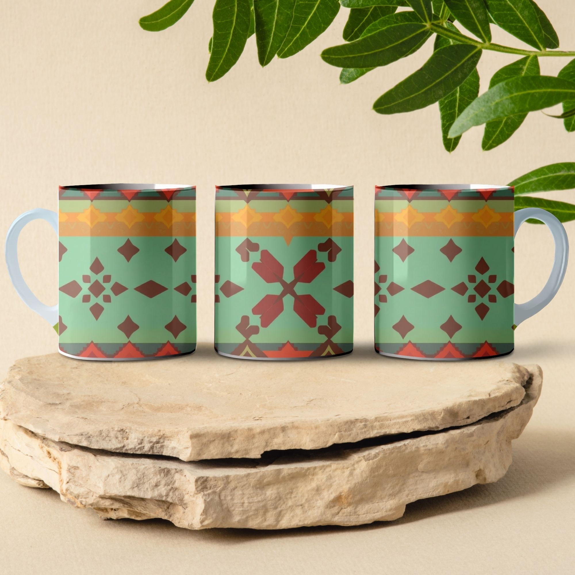 patchwork coffee mug design
