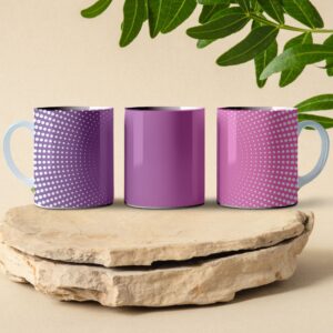 purple dots coffee mug design