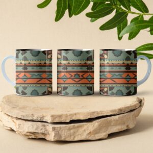 green desert patchwork coffee mug design